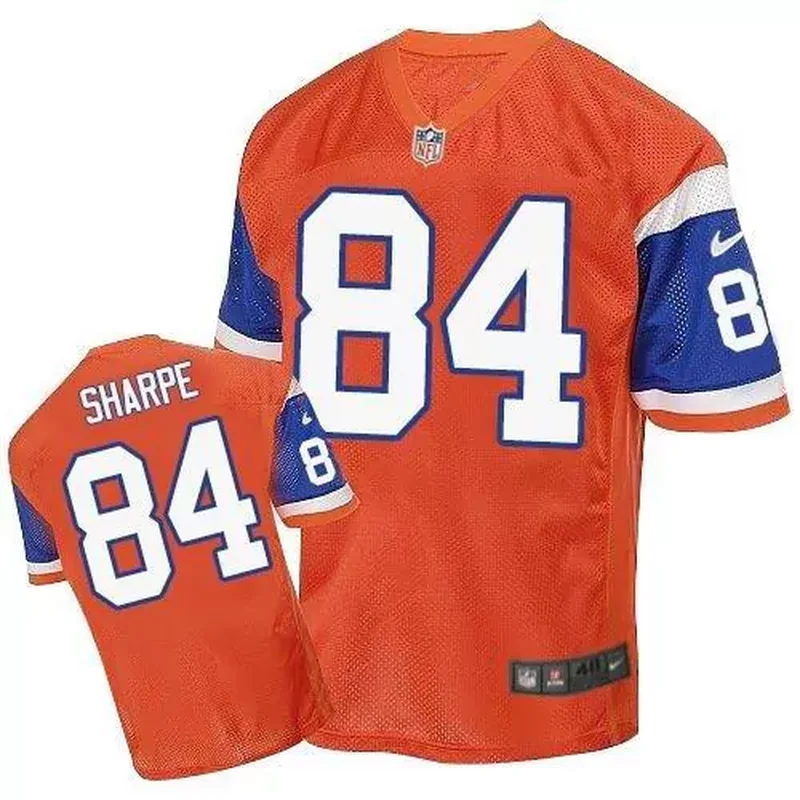 Denver Broncos #84 Shannon Sharpe Orange Throwback Men's Stitched Elite Jersey
