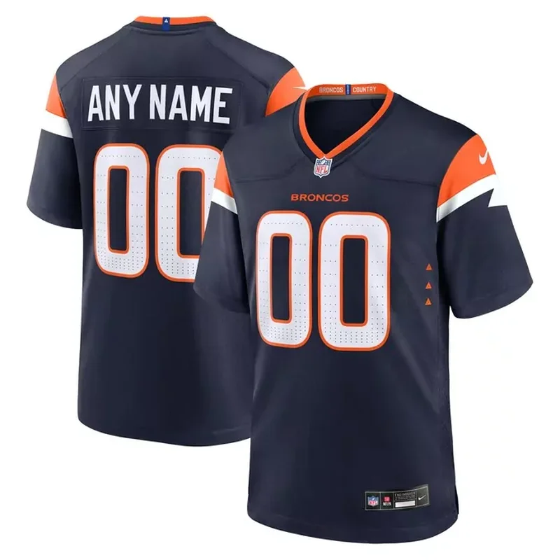Denver Broncos Alternate Mile High Collection Custom Game Jersey Navy
