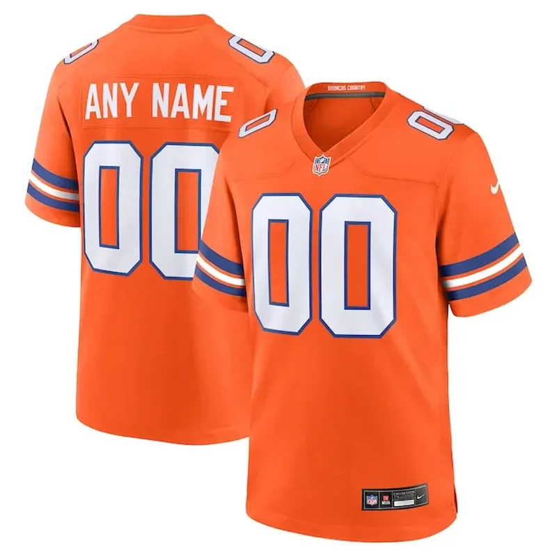 Denver Broncos Mile High Collection 1977 Throwback Custom Game Jersey Orange