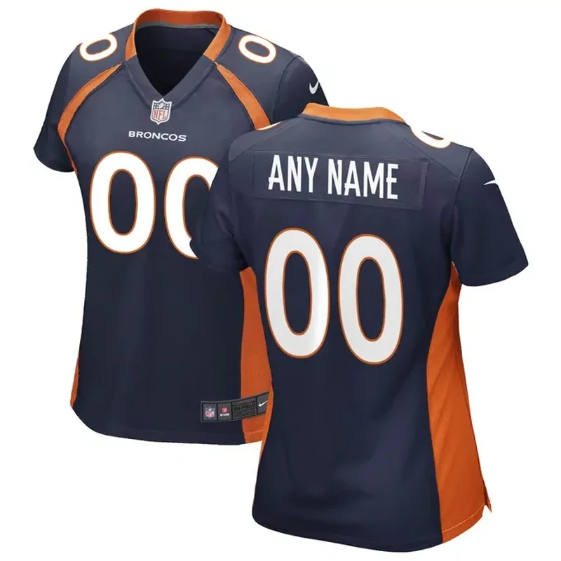 Denver Broncos Womens Alternate Custom Game Jersey Navy