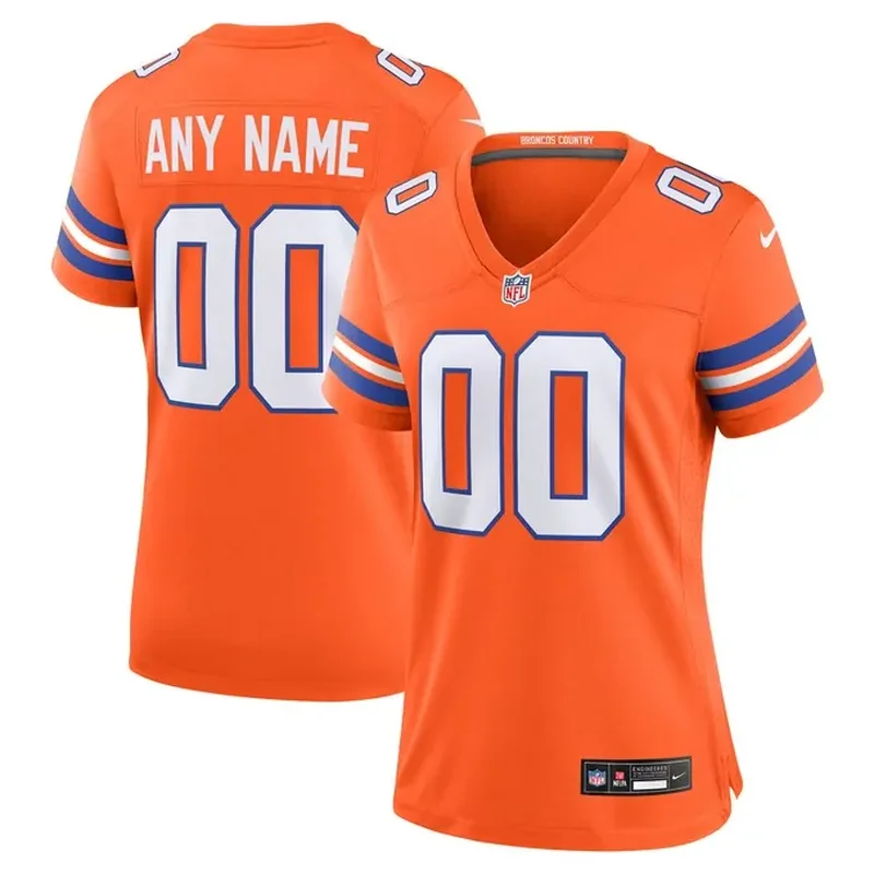 Denver Broncos Womens Mile High Collection 1977 Throwback Custom Game Jersey Orange