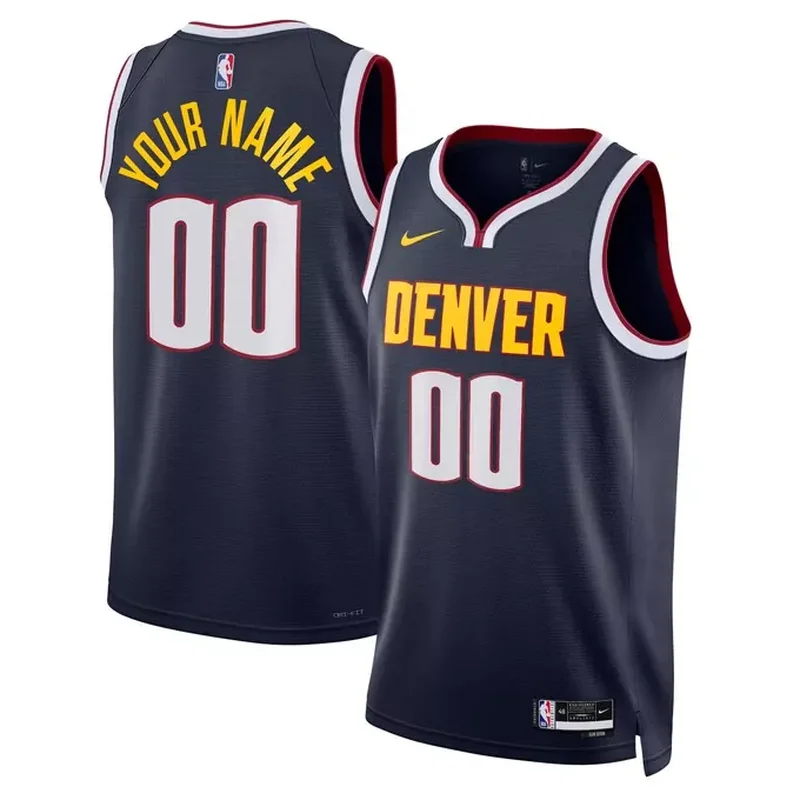 Denver Nuggets Unisex Custom Jersey Navy Icon Edition