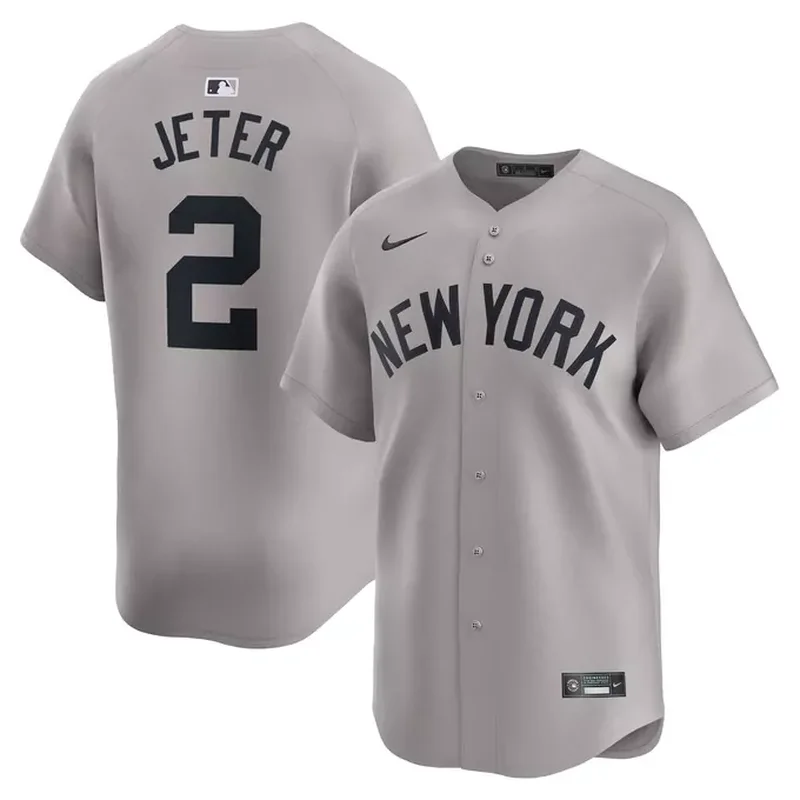 Derek Jeter New York Yankees 1998 Cooperstown Collection Road Jersey Gray - Image 5