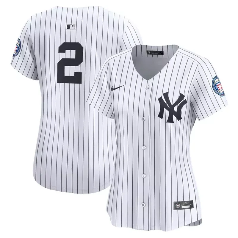 Derek Jeter New York Yankees Home Player Jersey White - Image 3