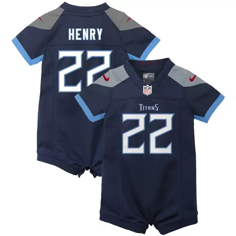 Derrick Henry Tennessee Titans Newborn & Infant Game Romper Jersey Navy