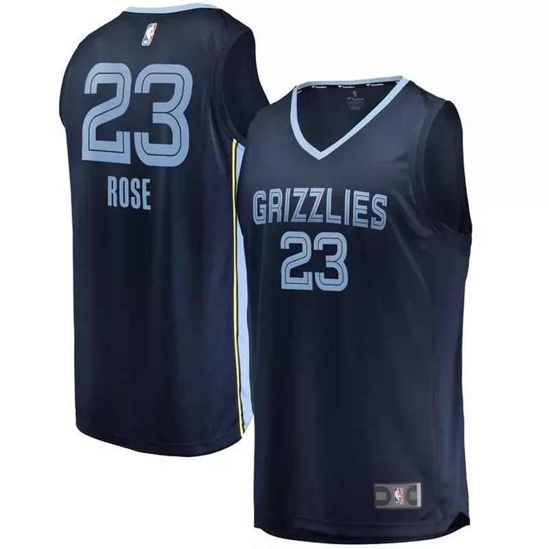 Derrick Rose Memphis Grizzlies Mens Fast Break Player Jersey Icon Edition Navy