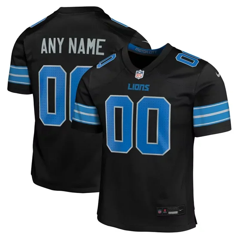 Detroit Lions Alternate Custom Game Jersey Black
