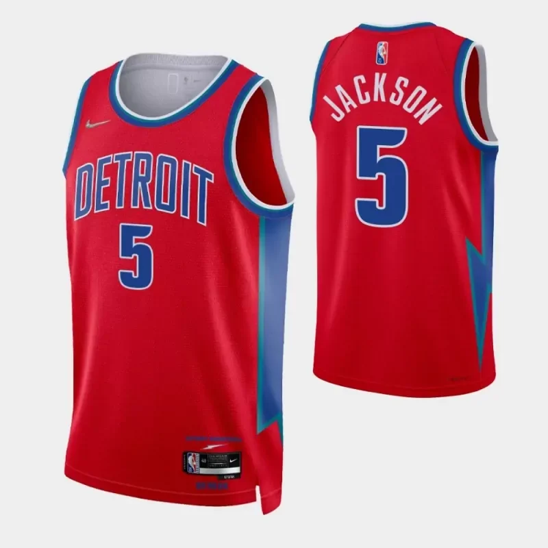 detroit pistons #6 hamidou diallo 75th anniversary city red Basketball jersey - Image 2