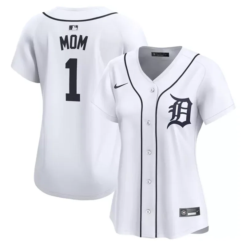 Detroit Tigers Womens #1 Mom Home Jersey White