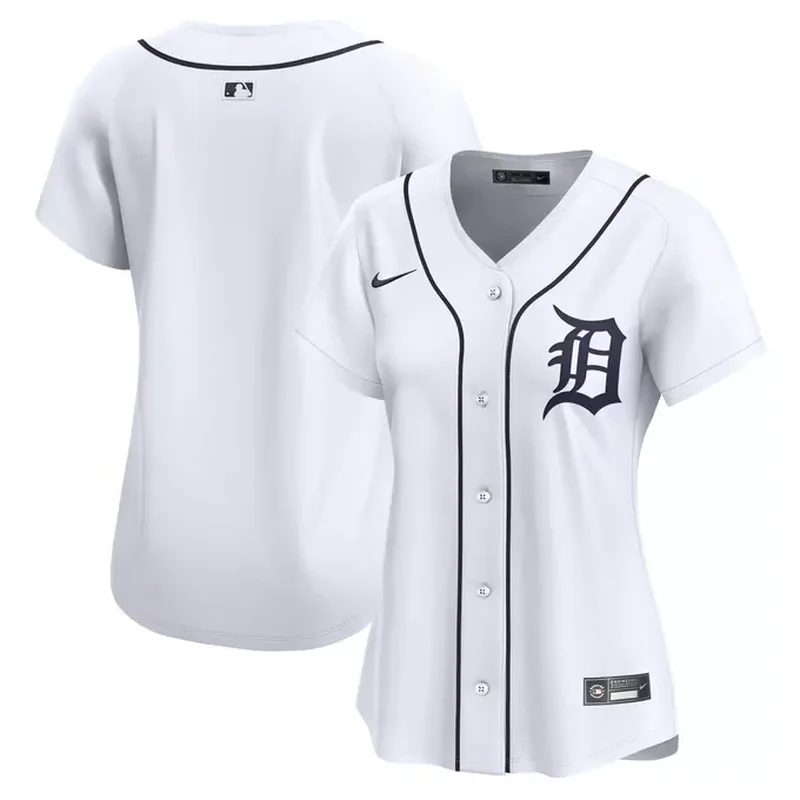 Detroit Tigers Home Elite Custom Patch Jersey White - Image 4