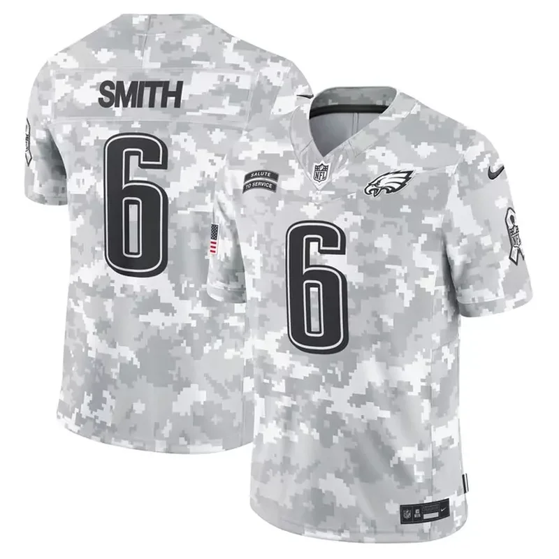 DeVonta Smith Philadelphia Eagles 2024 Salute to Service Jersey Arctic Camo
