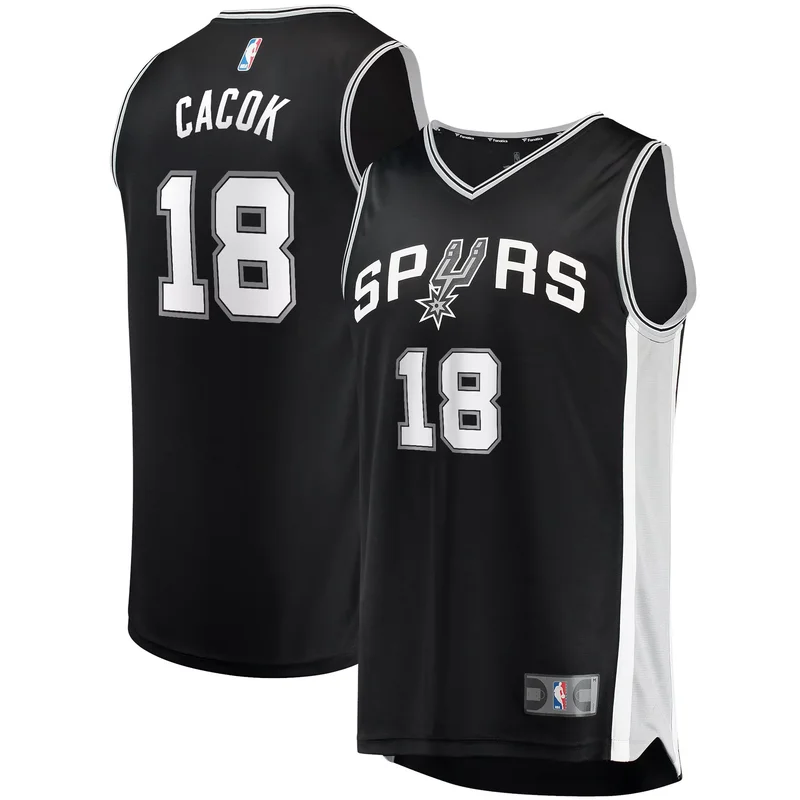 Devontae Cacok San Antonio Spurs 2021/22 Fast Break Jersey - Icon Edition - Black NBA