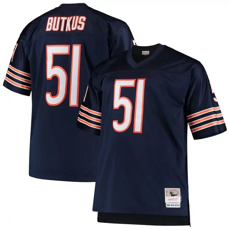 Dick Butkus Chicago Bears Game Retired Player Jersey Navy - Image 2
