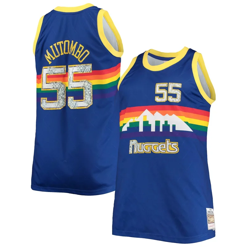 Dikembe Mutombo Denver Nuggets Big & Tall 1991-92 NBA 75th Anniversary Diamond Jersey - Blue NBA