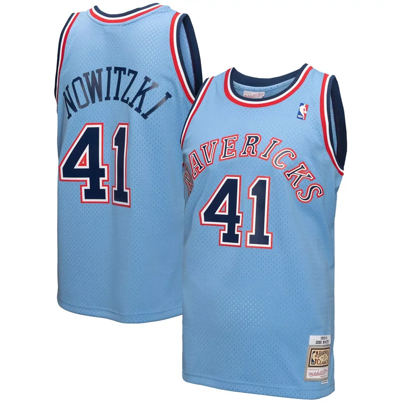 Dirk Nowitzki Dallas Mavericks 1998-99 Hardwood Classics Reload 3.0 Jersey - Light Blue NBA