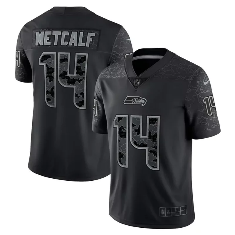 DK Metcalf Seattle Seahawks RFLCTV Jersey Black