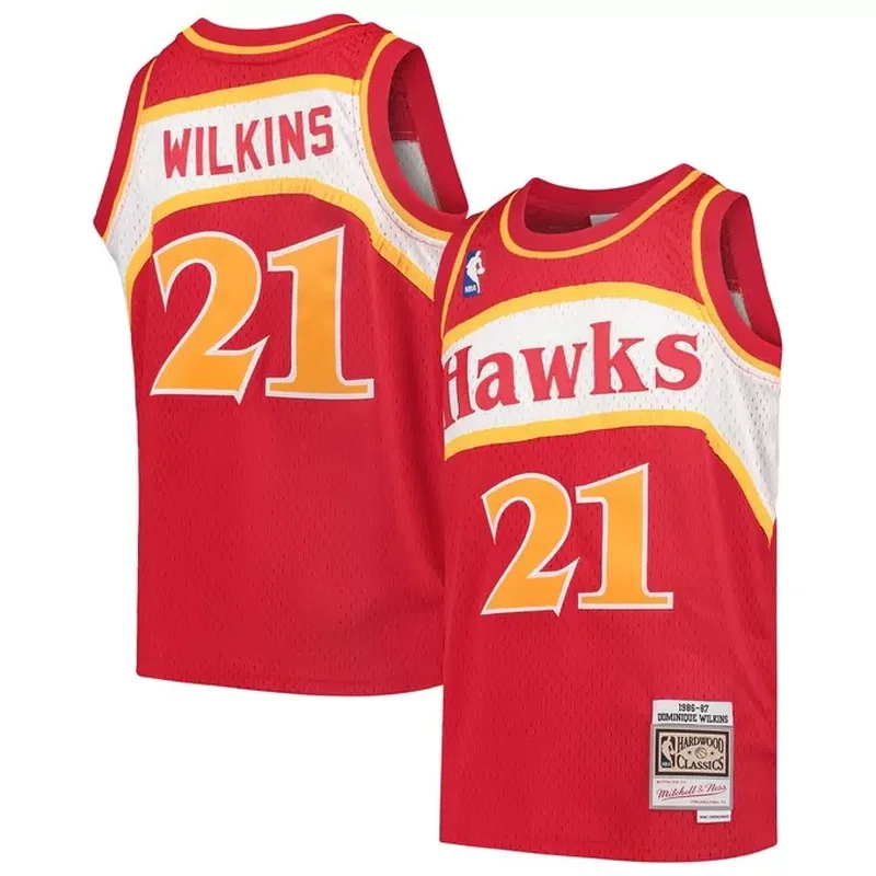 Dominique Wilkins Atlanta Hawks 1986/87 Classics Throwback Jersey Red