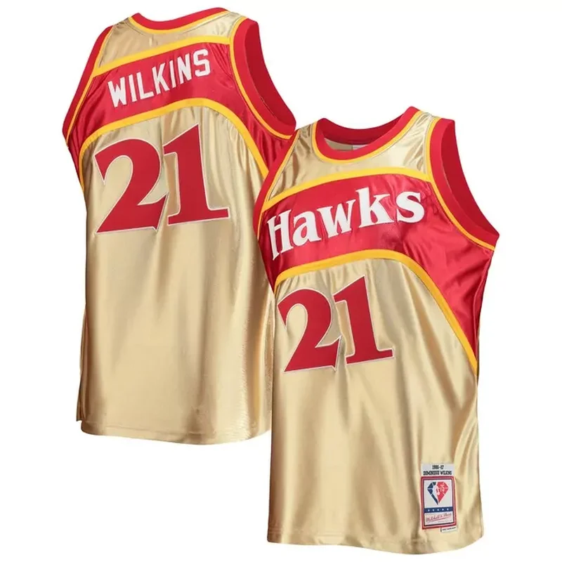 Dominique Wilkins Atlanta Hawks Classics 1986/87 Tie-Dye Jersey Black - Image 3