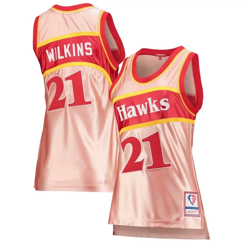 Dominique Wilkins Atlanta Hawks 1986/87 Classics Throwback Jersey Red - Image 4