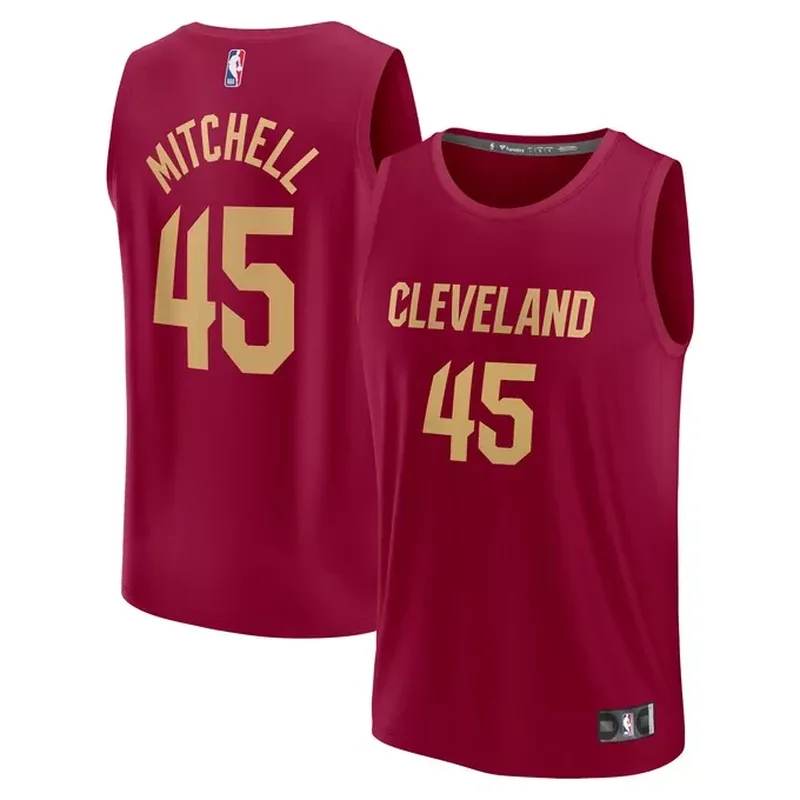 Donovan Mitchell Cleveland Cavaliers Fast Break Jersey Icon Edition Wine