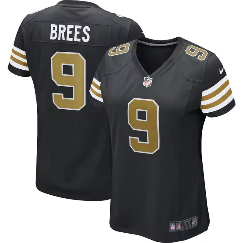 New Orleans Saints Womens Custom Game Jersey Black - Image 3