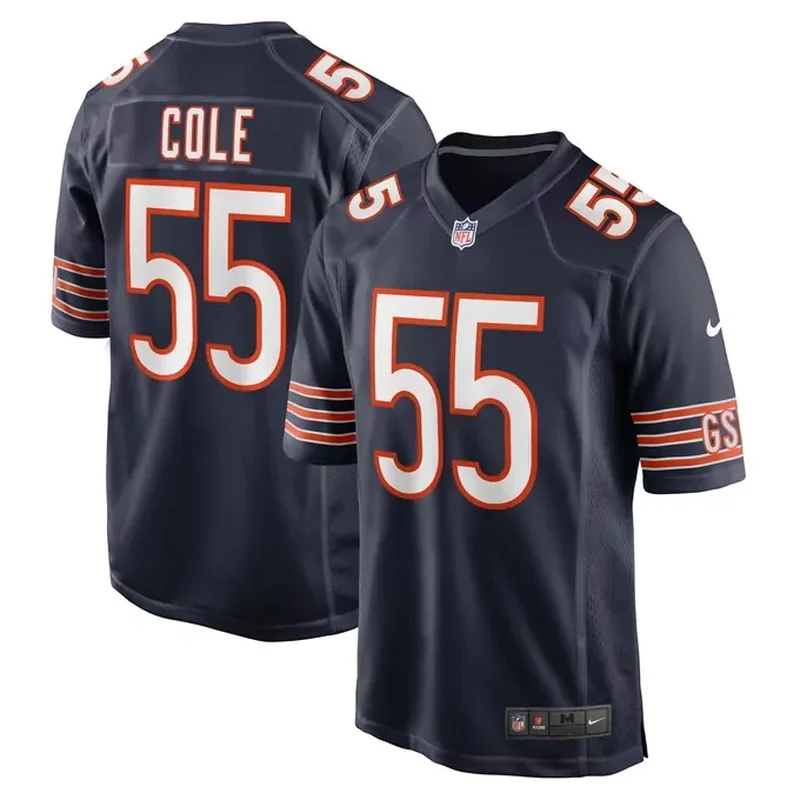 Trenton Gill Chicago Bears Game Player Jersey Navy - Image 4
