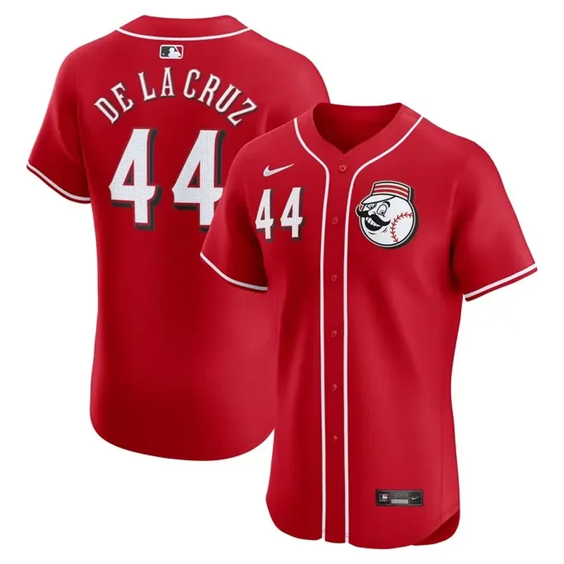 Barry Larkin Cincinnati Reds Cooperstown Collection Mesh Batting Practice Button-Up Jersey Black - Image 5