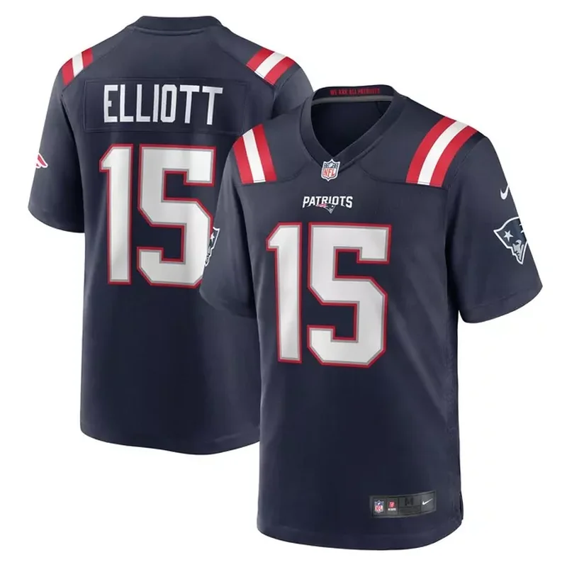 Ezekiel Elliott New England Patriots Male Adult Alternate Game Player Jersey Red - Image 4