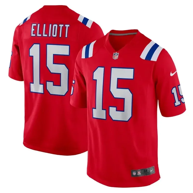 Ezekiel Elliott New England Patriots Male Adult Alternate Game Player Jersey Red