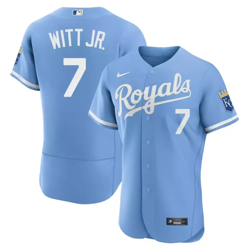 Flex Base Bobby Witt Jr Kansas City Royals Light Blue Jersey All Stitched