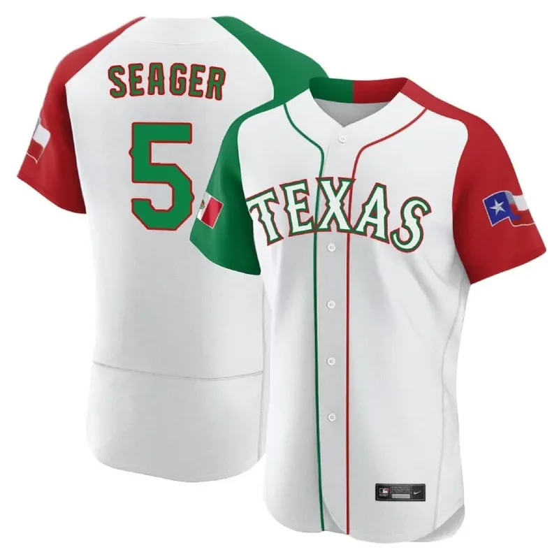 Flex Base Corey Seager Texas Rangers Mexican White Alternate Collection Jersey All Stitched