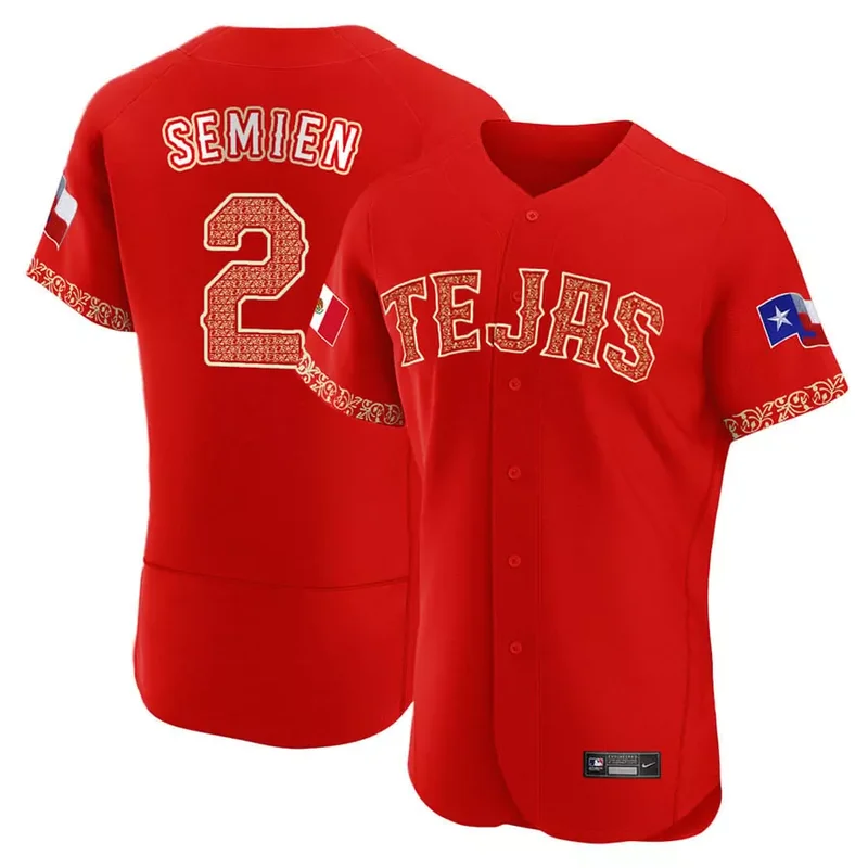 Flex Base Jacob Degrom Texas Rangers Mexican Red Collection Jersey All Stitched - Image 2