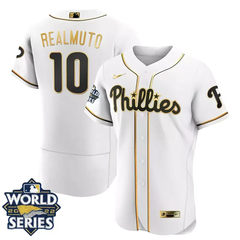 Flex Base J T Realmuto Youth s Philadelphia Phillies 2022 World Series Home Player Jersey All Stitched - Image 4