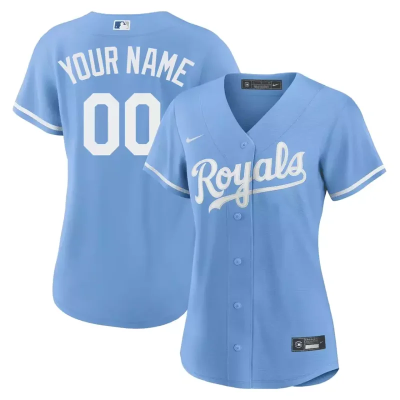 Flex Base Kansas City Royals Light Blue Custom Jersey All Stitched - Image 2