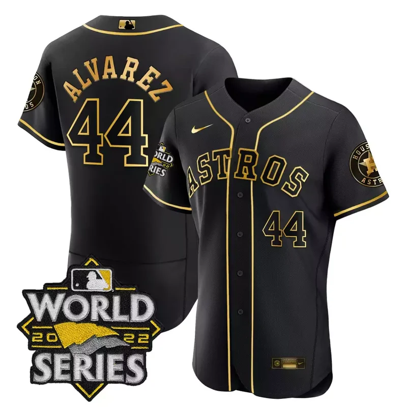 Flex Black Jeremy Pena Astros 2022 World Series Gold Limited Jersey All Stitched - Image 4
