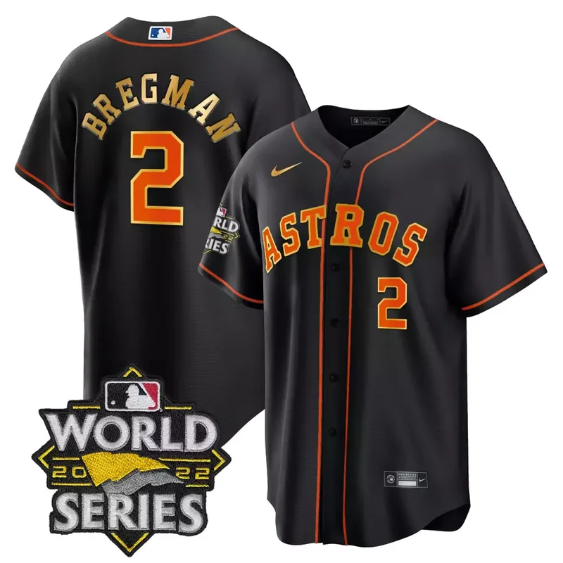 Flex Black Justin Verlander Astros 2022 World Series Gold Trim Jersey All Stitched - Image 4