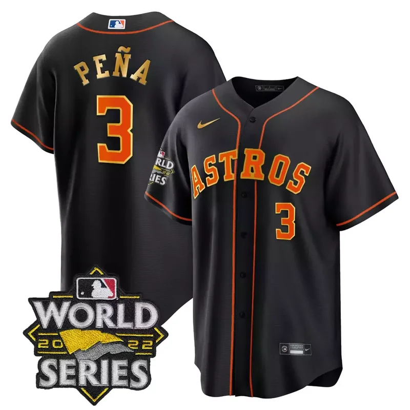Flex Black Justin Verlander Astros 2022 World Series Gold Trim Jersey All Stitched - Image 3