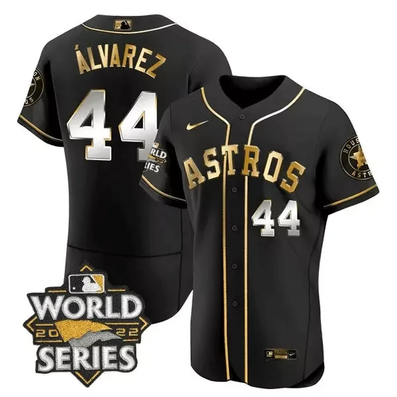 Flex Black Limited Jeremy Pena Astros 2022 World Series Gold Trim Jersey All Stitched - Image 4