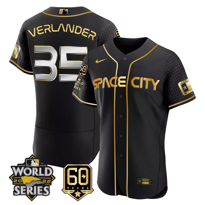 Flex Black Space Jeremy Pena Astros 2022 World Series 60th Patch Jersey All Stitched - Image 5