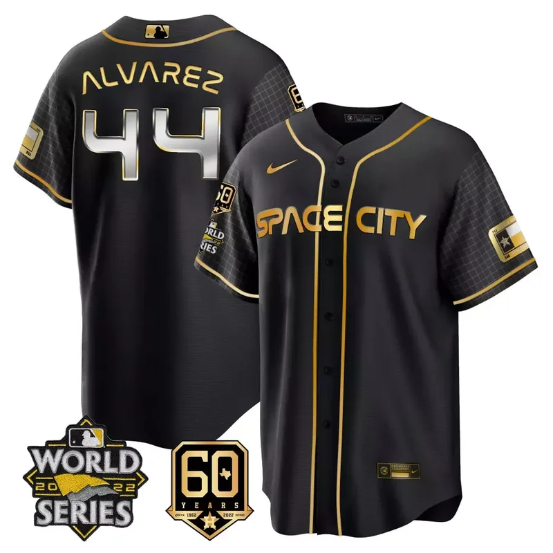 Flex Black Space Kyle Tucker Astros 2022 World Series 60th Patch Jersey All Stitched - Image 5