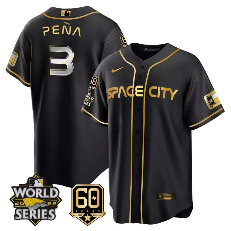 Flex Black Space Kyle Tucker Astros 2022 World Series 60th Patch Jersey All Stitched - Image 2