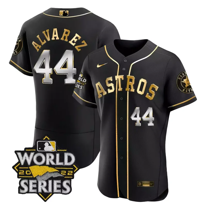 Flex Black Yordan lvarez Houston Astros 2022 World Series Player Jersey All Stitched