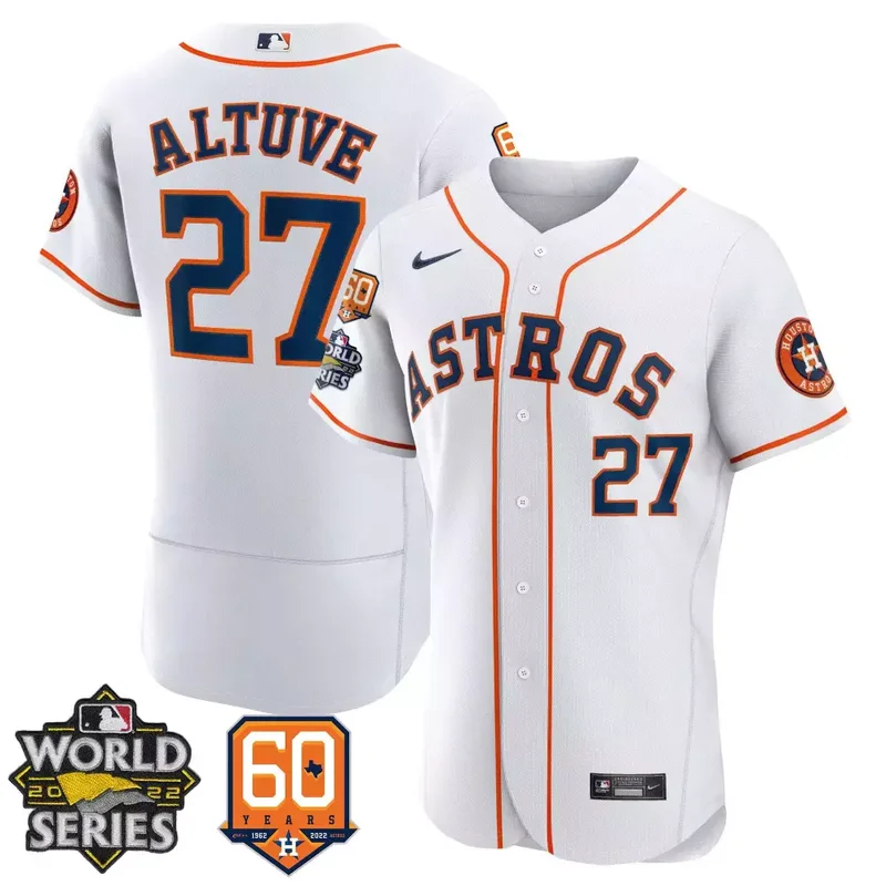 Flex Home Alex Bregman Astros 2022 World Series 60th Patch Jersey All Stitched - Image 2