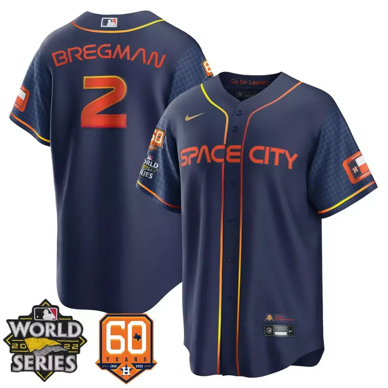 Flex Space City Yordan lvarez Astros 2022 World Series 60th Patch Jersey All Stitched - Image 5