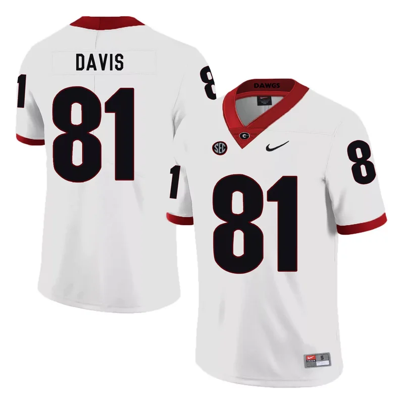 Georgia Bulldogs 81 Reggie Davis White College Jersey