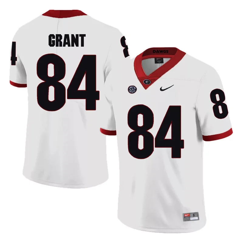 Georgia Bulldogs 84 Walter Grant Red College Jersey - Image 2