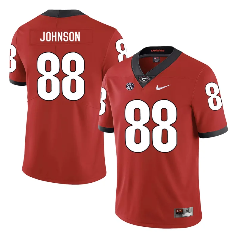 Georgia Bulldogs 84 Walter Grant Red College Jersey - Image 4