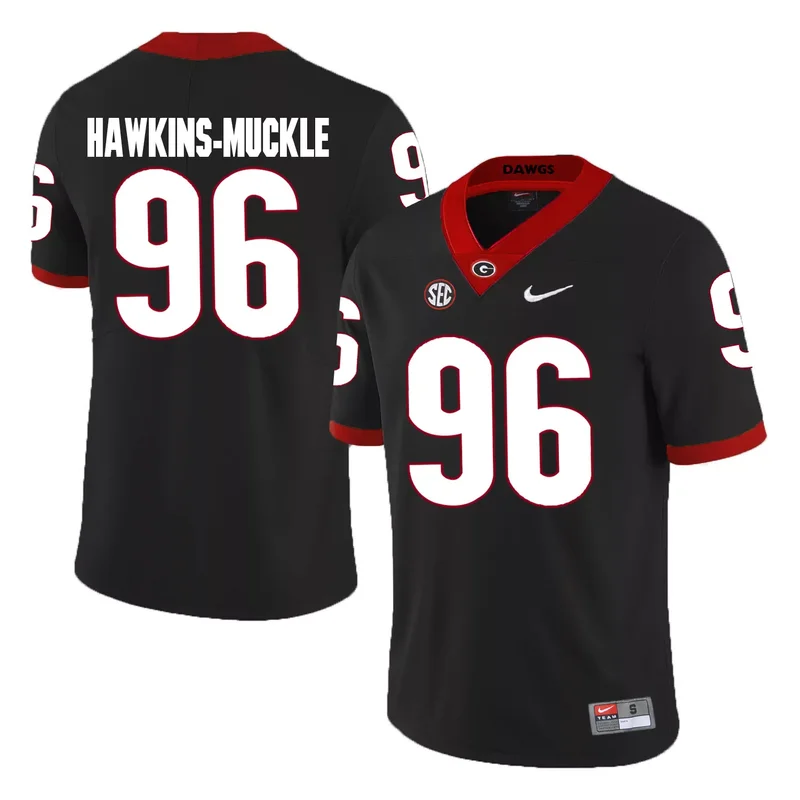 Georgia Bulldogs 96 DaQuan Hawkins-Muckle Black College Jersey