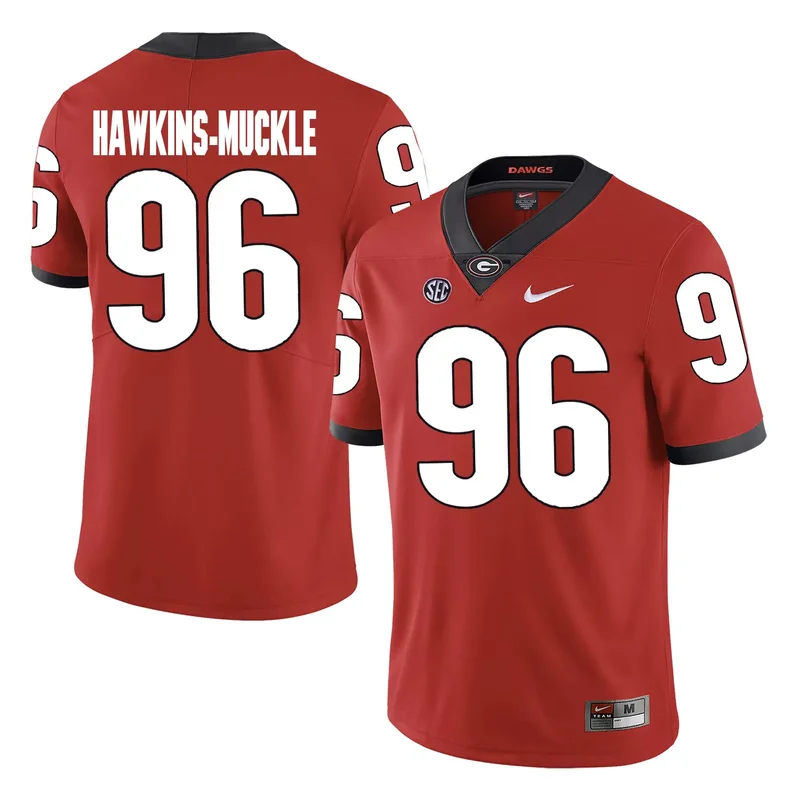 Georgia Bulldogs 96 DaQuan Hawkins-Muckle Black College Jersey - Image 2