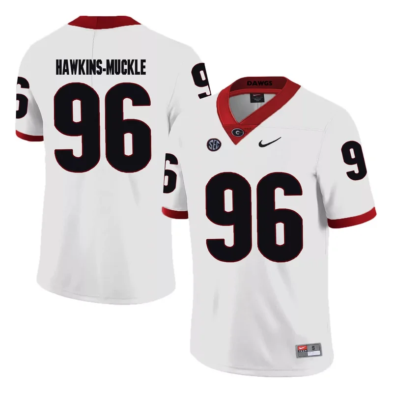 Georgia Bulldogs 96 DaQuan Hawkins-Muckle Black College Jersey - Image 3